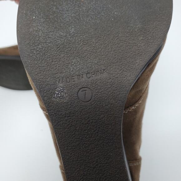 A.N.A. Brown Lace Up Wedge Booties - Picture 8 of 8